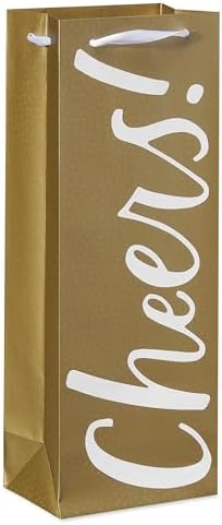 American Greetings Multi Design Wine Gift Bags, Black, Gold and Silver (5 Bags)