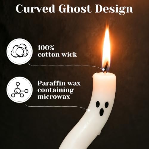 AYGXU Halloween Decorations indoor-3Pcs Twisting Ghost Candles Decor with Candle Holders,Ribbons,Vintage Candlestick Holders Decoration,Halloween centerpieces for Party Table Fireplace Decorations