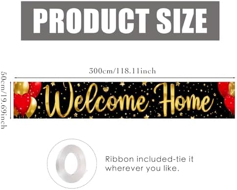 Nuxovilar Welcome Home Banner 118.1x19.6 Inches Polyester