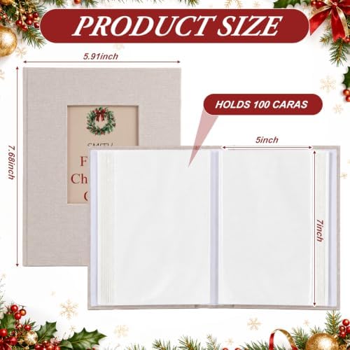 Spiareal Greeting Card Binder Album 6x8,Cream,Family Christmas