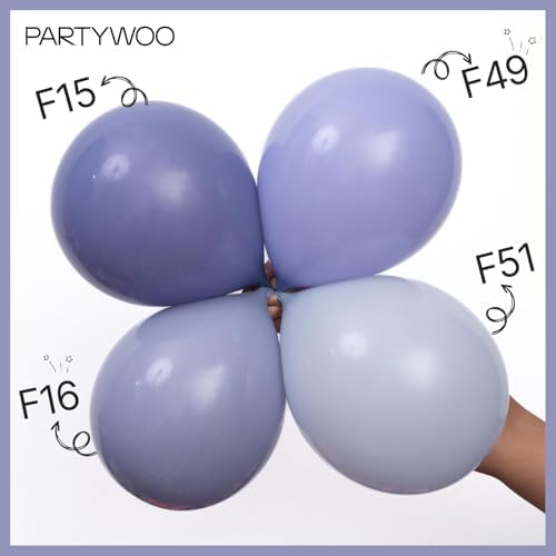 PartyWoo Dusty Purple Balloons 140pcs Lavender Lilac Boho Neutral Color