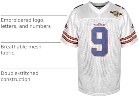 Phoneutrix Bobby Boucher #9 The Waterboy Adam Sandler Movie Mud Dogs Bourbon Bowl Football Jersey