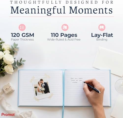 Promot Personalized Guestbook (Baby Blue) - 110 Lined Pages