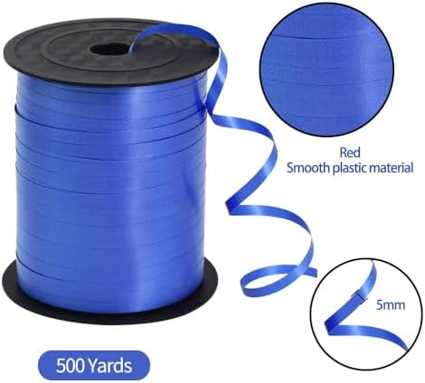 TONIFUL 500 Yards Curling Ribbon-Balloon Ribbon-Balloon String for Art&Craft Decor,Gift Wrapping,Ribbons and Bows for Christmas New Year Birthday Gifts (Blue)