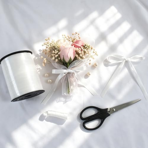TONIFUL 250 Yards Shiny White Curling Ribbon 10mm Wide Balloon String