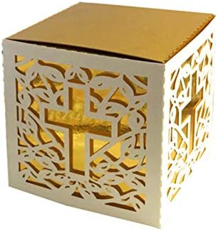 Sohapy 50Pcs Baptism Christening Favor Boxes Candy Boxes Bag Gift Box Baby Shower Favor for Baby Cute Birthday Decoration Shower Party Decoration Supplies