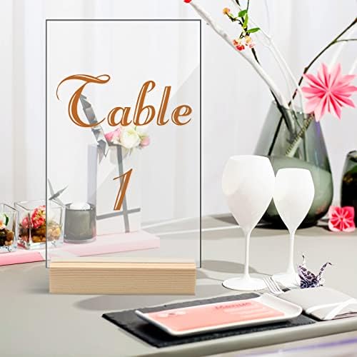 Blosssound 12 Pcs Wood Place Card Holder, Wood Color, 4.61 x 1.1 x 1 Inches