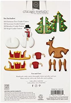 Chicago Metallic Christmas Tree 3D Cookie Cutter Set, 12-Piece, Silver