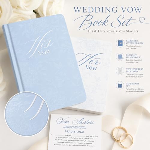 Set of 2 Wedding Vow Books, Vow Books His and Hers, Wedding Essentials