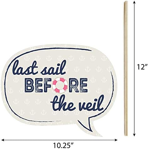 Last Sail Before the Veil - Bachelorette Photo Booth Prop Kit - 20pc
