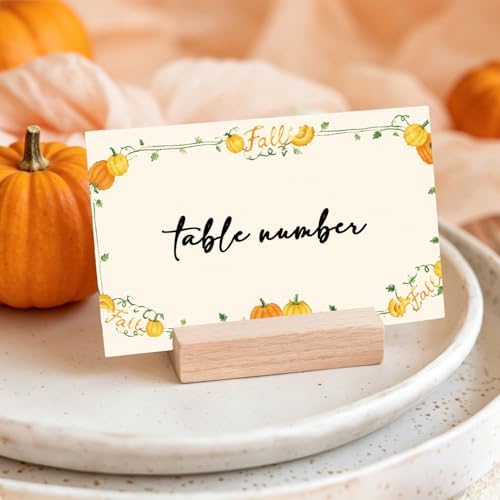 Pumpkin Place Cards for Table Setting, Tent Cards Decor For Birthday Baby Shower Autumn Party Reception Decorations, Bridal Shower Wedding Place Card, 25 Pack Birthday Food Name Card 2 x 3.5" /040