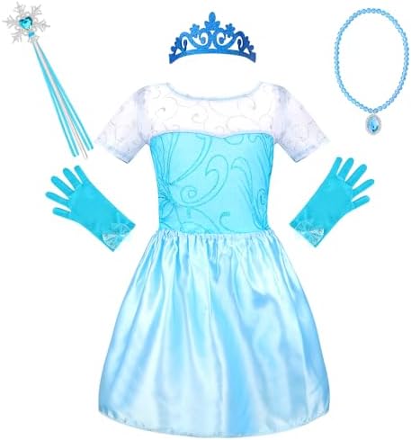 LIMIROLER Princess Dress Up Clothes for Little Girl Role Play Costume Gift Set Princess Dress Up Toys for Toddler Girls