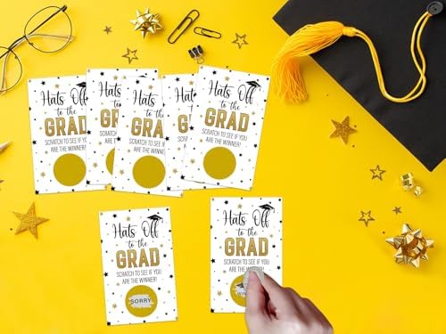 36PCS Graduation Scratch Off Cards - Congrats Grad Raffle Tickets Game Cards for High School College Graduation Party Favors & Supplies