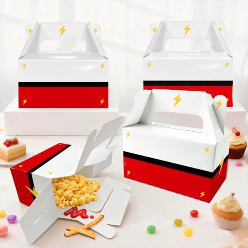 BGFMVS Red & White Lightning Cartoon Animation Party Favor Boxes - 12 Pack