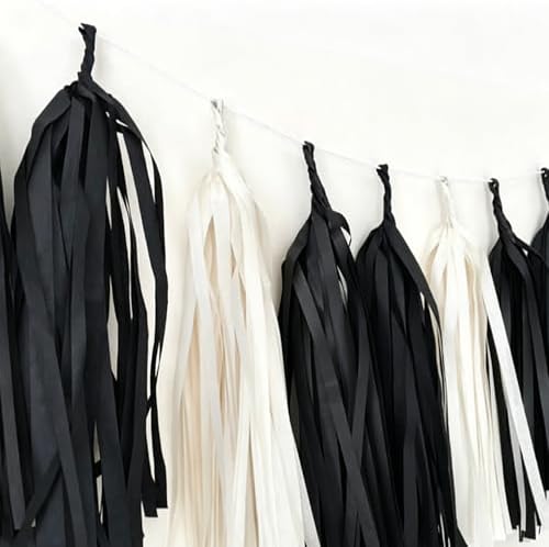 FOONEA Crepe Paper Streamers - 4 Rolls 330ft Black Crepe Paper for Party, Wedding, Birthday & Baby Shower Decorations