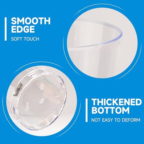 RACETOP 12 oz 200 Pack Disposable Plastic Cups, Disposable Clear Plastic Cups for Parties, Weddings, Gatherings, and Festival Events