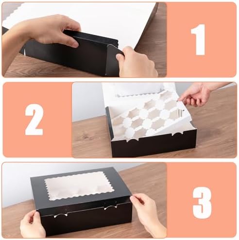 12 Count Cupcake Boxes, 4PCS Cupcake Container with Window and Inserts