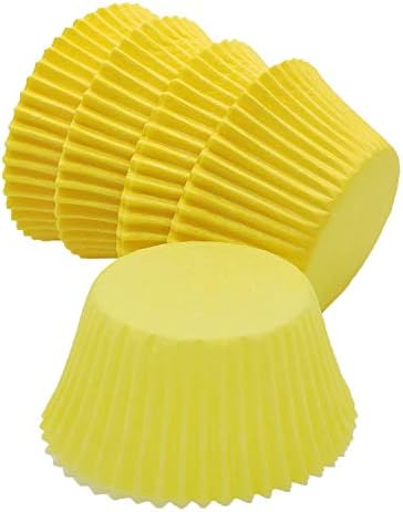 Premium Yellow Greaseproof Cupcake Liners Muffin Paper Baking Cups Standard Size, 100-Count