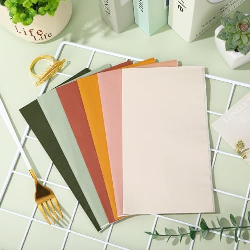 Whaline 120Pcs Modern Boho Guest Napkins Sage Green Pink Orange Brown Paper Napkins Disposable Hand Napkin Towel for Autumn Harvest Thanksgiving Bride Wedding Baby Shower Party Supplies