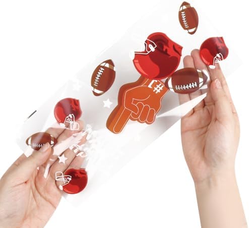 DIYASY 150 Pcs Football Cellophane Candy Bags, Clear Football Gift Treat Bag Plastic Goodie Snack Bags with Ties Sports Theme Party favors Supplies