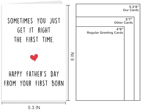 Funny Fathers Day Card from 1st Born, Humorous Fathers Day Card Gift for Dad from First Born Son Daughter Kids, Unique Father's Day Cards from First 1st Child