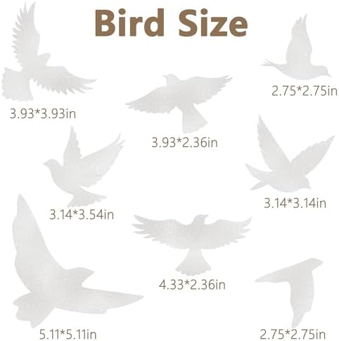 9 Sheets Bird Window Clings, Protect and Save Bird Strikes Window Stickers, Glass Door Stickers Decals, Stop Birds Flying into Windows Accessories Home Decorations