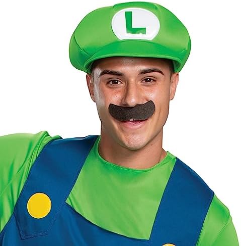 Disguise Adult Luigi Costume, Official Nintendo Super Mario Bros Luigi Adult Costume With Hat and Mustache