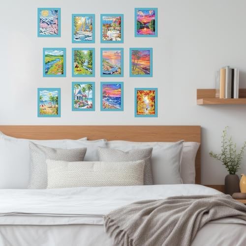 Saillong 24 Pcs Landscape Mini Diamond Painting Kits with Frames Set