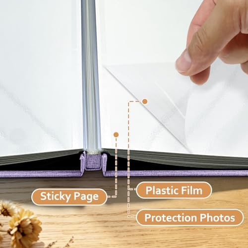 Large Photo Album Self Adhesive Scrapbook, 30 Sheets/ 60 Pages Photo Book for 4x6, 5x7, 8x10 Pictures, DIY Album for Birthday Gifts for Women Mom Wedding Baby Family Travel