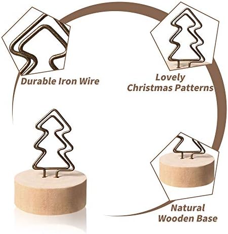 YBB 12 Pcs Christmas Place Card Holders, Picture Memo Note Photo Clips