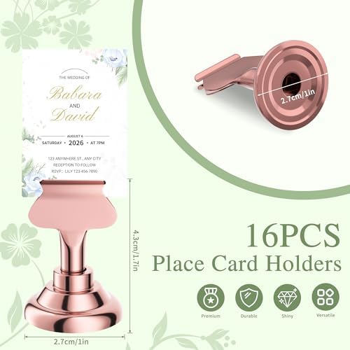 Urban Deco Roseold Table Number Holders, 16 Pack Weighted Place Card Stands