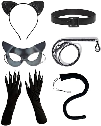 Woman Cat Costume Accessories Adult Black Superhero Outfit for Halloween Cosplay