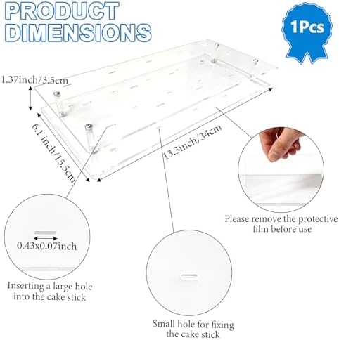 1 Pcs Acrylic Cakesicle Display Stand, 15 Holes Cakesicle Stand Display, Reusable Clear Cake Pops Sticks Kit for Wedding Shower Birthday Dessert Table Display