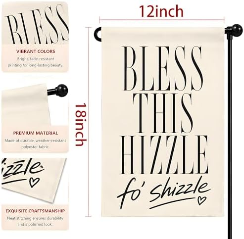 Bless This Hizzle fo’ Shizzle Garden Flag - Double Sided Welcome Garden Flags | Fall Decor Accessories for Garden Yard Porch Patio Lawn Outdoor Outside Decorations