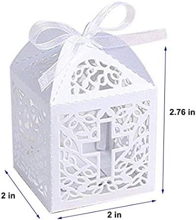 Sohapy 50Pcs Baptism Christening Favor Boxes Candy Boxes Bag Gift Box Baby Shower Favor for Baby Cute Birthday Decoration Shower Party decoration Supplies (white)