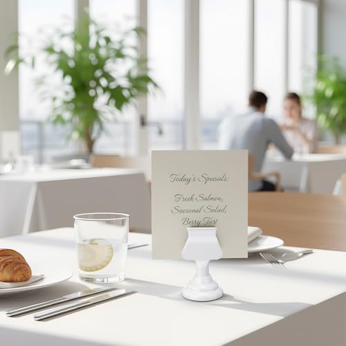Kathfly 36 Pcs Table Number Holders Metal Place Card Clip,White