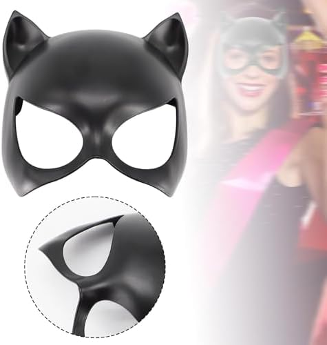 Black Cat Women Mask for Adult, Superhero Eye Mask, Half Face Cat Masks, Cosplay Costume Accessories for Masquerade Halloween Christmas Carnival Role Playing Party