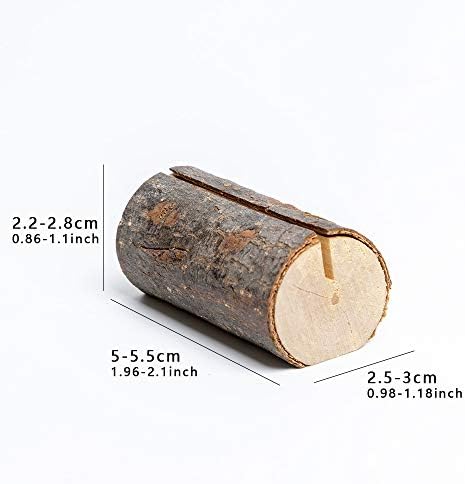 Rustic Real Wood Place Card Holders Table Numbers Holder Stand Memo Holder Card Photo Picture Note Clip Holders for Wedding Party Christmas Table Number Sign