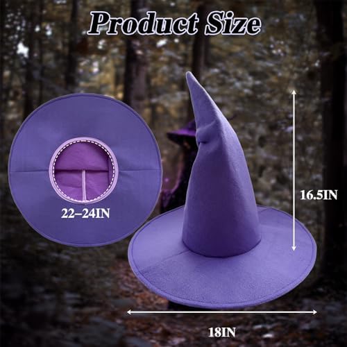 Witch Hat, 18IN Wizard Hat Cosplay Accessories for Halloween