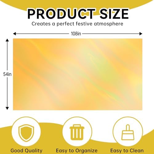 4 Pack Iridescent Gold Plastic Tablecloths Laser Table Covers Shiny Holographic Foil Tablecloth Disposable Rectangle Table Covers for Birthday Wedding Christmas Holiday Party Decorations 54x108 Inch