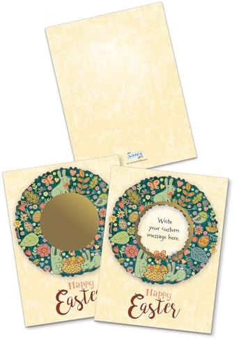 My Scratch Offs Spring Easter Wreath DIY Make Your Own Scratch Off Card Pack 20 Cards and 20 Scratch Off Stickers