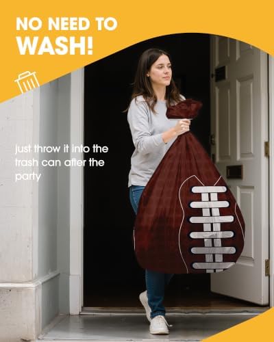 Niuara Football Plastic Table Cloth Disposable, 4 Pack, 54 x 108 in