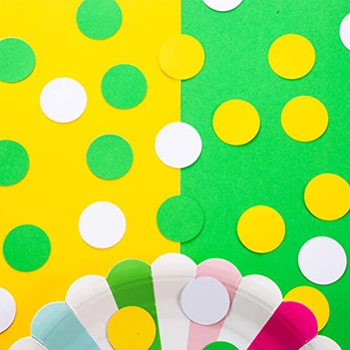 MOWO Yellow, Green and White Confetti Table Decoration, 1.2 inch, 200pc