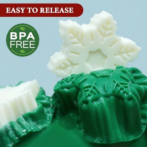 HKNMTT Christmas Silicone Soap Molds, 4 PCS Large Size Xmas Soap Cake Mold Set, 3D Tree Snowflake Gingerbread Santa Snowman Moulds for Home DIY Gifts Candles Chocolate Ice Cube Bath Bombs Jelly