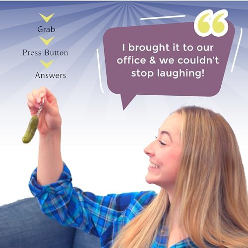 Tiny Mystic Pickle Keychain (3 Inch) | Magic Teller | 100 Witty Responses
