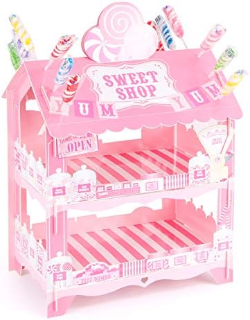 Pink Cupcake Stand Candy Cart Cake Holder Lollipop Display Stands for Birthday Barbecue Picnic Weddings Afternoon Tea Theme Party Decorations Sweet Shop House