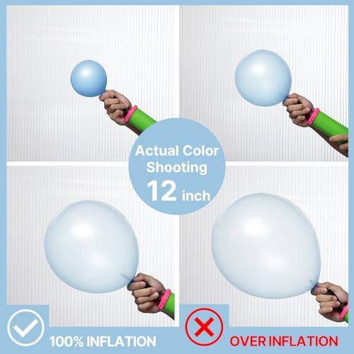 PartyWoo Pearl Light Blue Balloons 140pcs Baby Pastel Blue Different Sizes