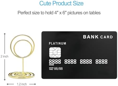 Jofefe 20pcs Mini Place Card Holders, Cute Table Number Holders, Small Size Table Card Holder Tables Number Stands, Wire Photo Picture Menu Clips for Wedding centerpieces, Anniversary Party (Gold)