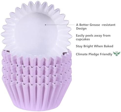 Caperci Heavy Duty Purple Cupcake Liners Standard Muffin Baking Cups 150pcs
