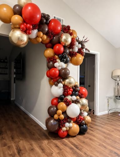 Double Stuffed Fall Balloon Arch Kit, 148 Pcs Pre-Nested Balloons